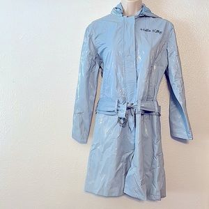 Hello Kitty frozen blue color fully lined rain coat size 14 jr removable parts